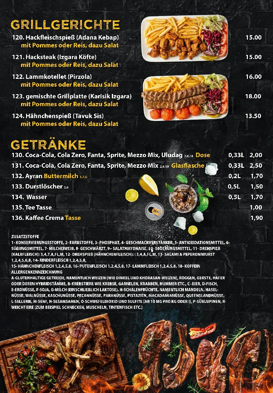 Speisekarte Seite 3